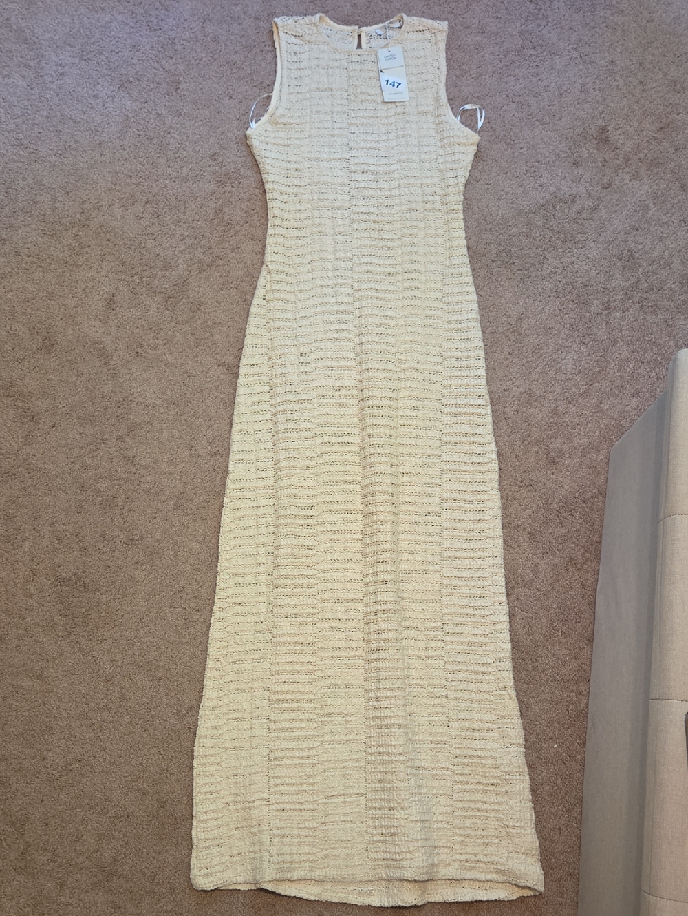 *NWT* Reserved Cream Sleeveless Knit Maxi Dress